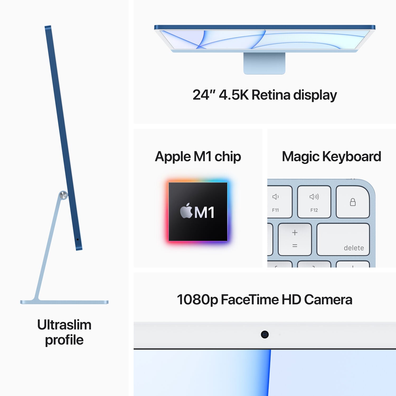 Apple 24" iMac with M1 8-Core CPU 7-Core GPU - 8GB RAM - 256GB SSD (Arabic, Green)